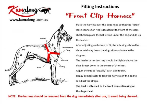Instructions for fitting front clip harness