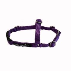 This is a picture of a Mini purple front clip harness