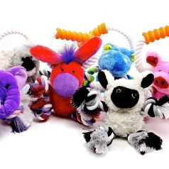 This is a picture of various animal dog toys