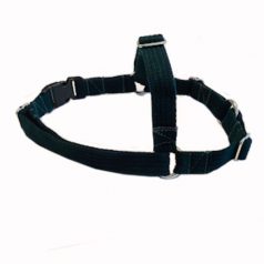 This is a picture of a Small dark green front clip harness