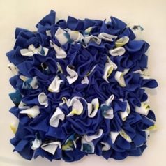 This is a picture of a blue and white snuffle mat